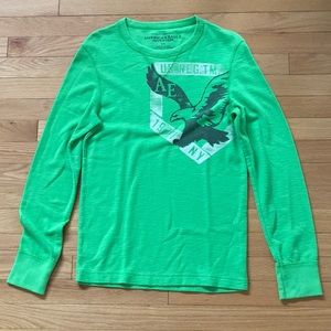 AMERICAN EAGLE Long Sleeve Waffle Thermal Shirt